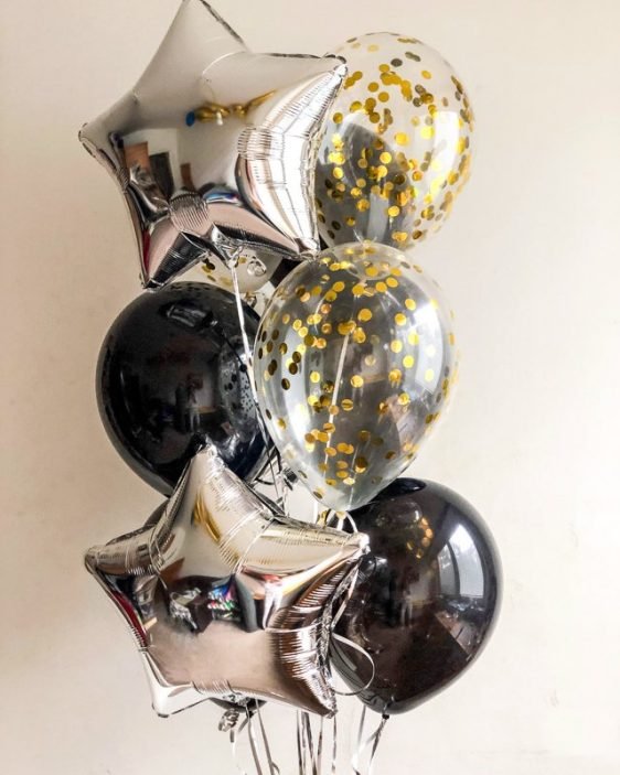 "Silver" balloon birthday set
