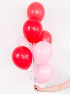 balonky cervene a ruzove