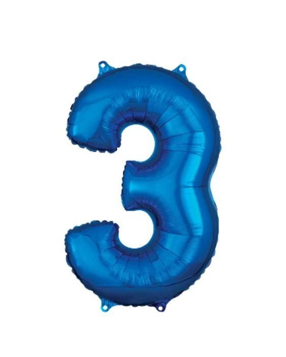 Balónek Číslo 3, Tmavě Modrý