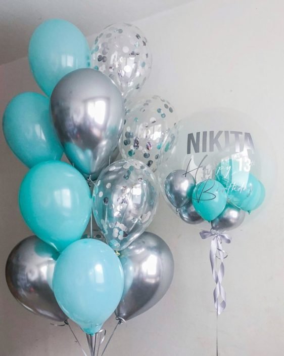 balloons with confetti and helium