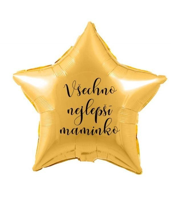 gold balloon star with inscription