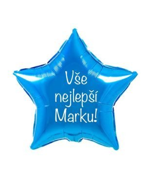 blue star balloon with helium