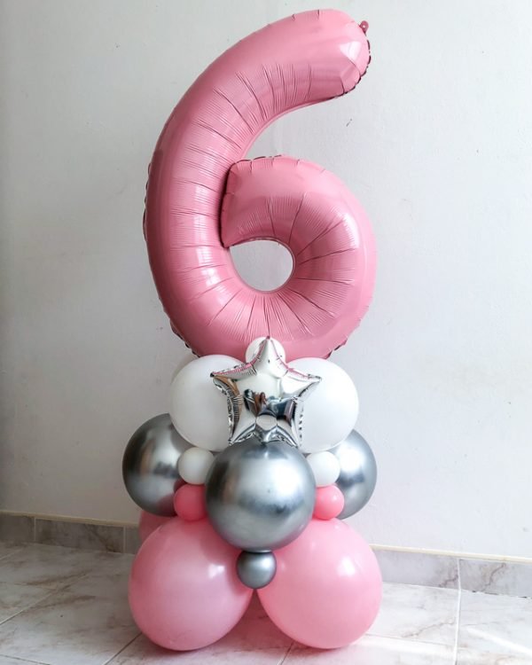 Pink balloon tower