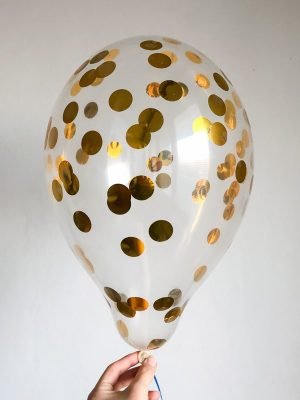 balloon with gold confetti