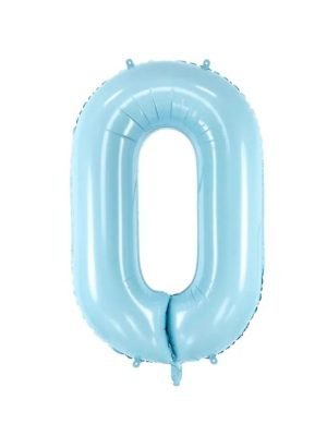 Balónek Číslo 0, Světle Modrý, 86 cm