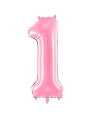 Balónek Číslo 1, Světle Růžový, 86 cm