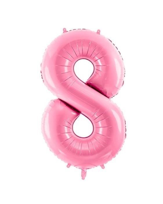 Balónek Číslo 8, Světle Růžový, 86 cm